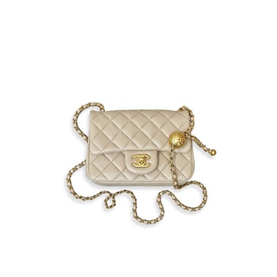 CHANEL MASTER CC PEARL CRUSH MINI FLAP LAMBSKIN QUILTED (17*13*7cm) 